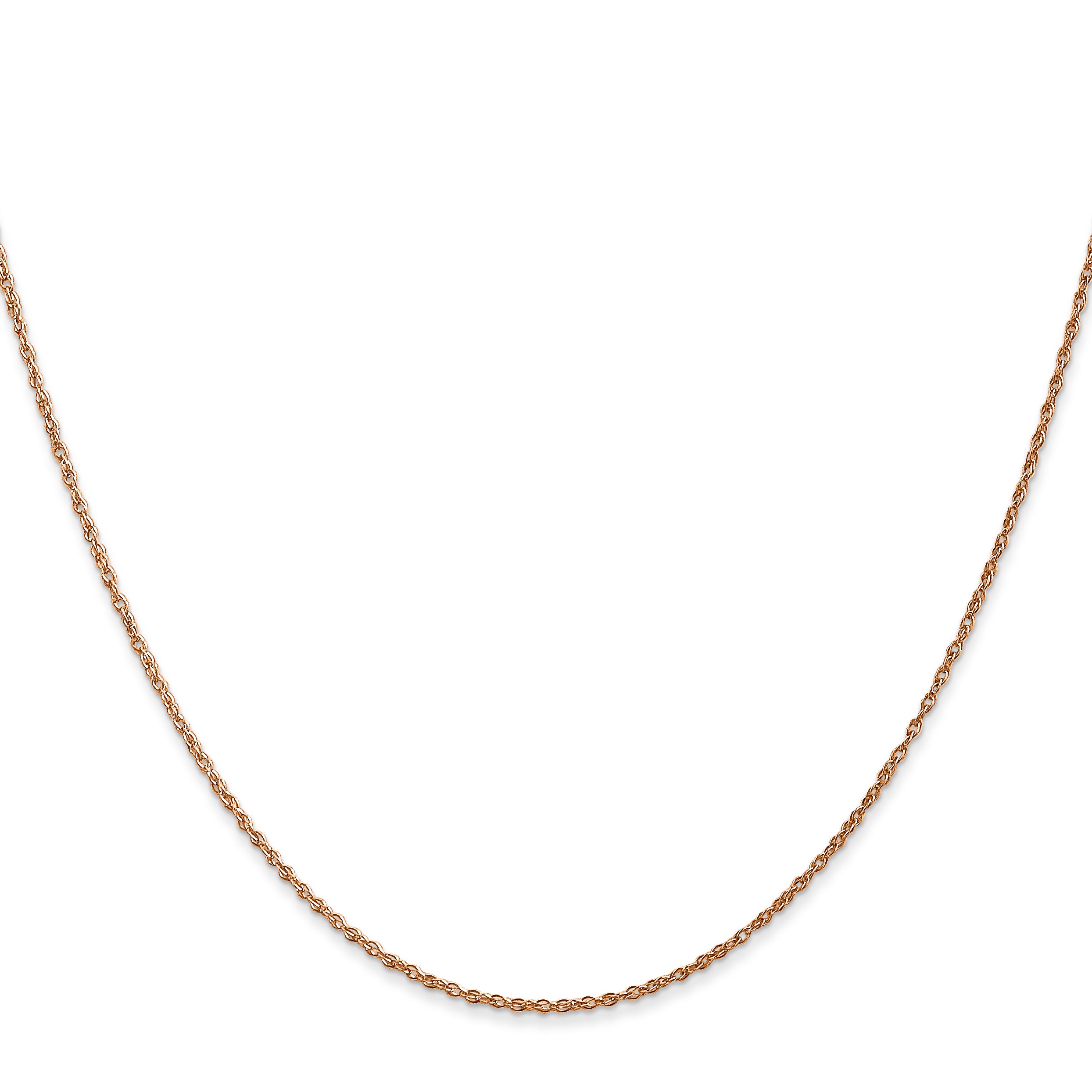 14K Rose Gold Solid Rope Chain Necklace 0.8mm