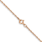 14K Rose Gold Solid Rope Chain Necklace 0.8mm