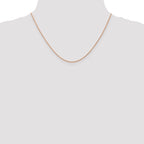 14K Rose Gold 18 inch .8mm Baby Rope with Spring Ring Clasp Chain