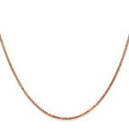14K Rose Gold Solid Box Chain Necklace 1.3mm