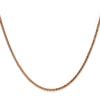 14K Rose Gold 16 inch 2.1mm Diamond-Cut Spiga with Lobster Clasp Chain