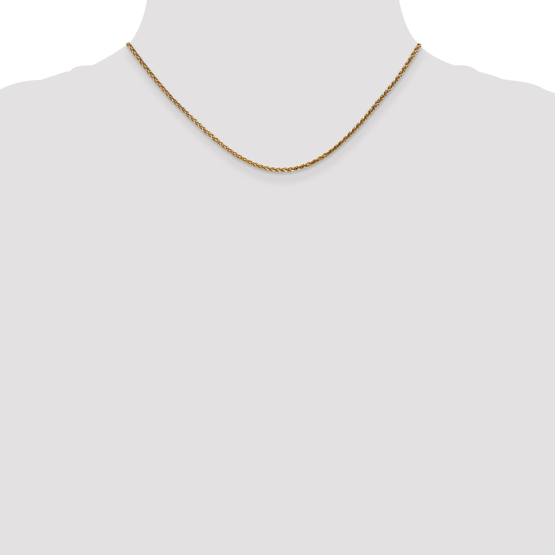 14K Rose Gold 16 inch 2.1mm Diamond-Cut Spiga with Lobster Clasp Chain