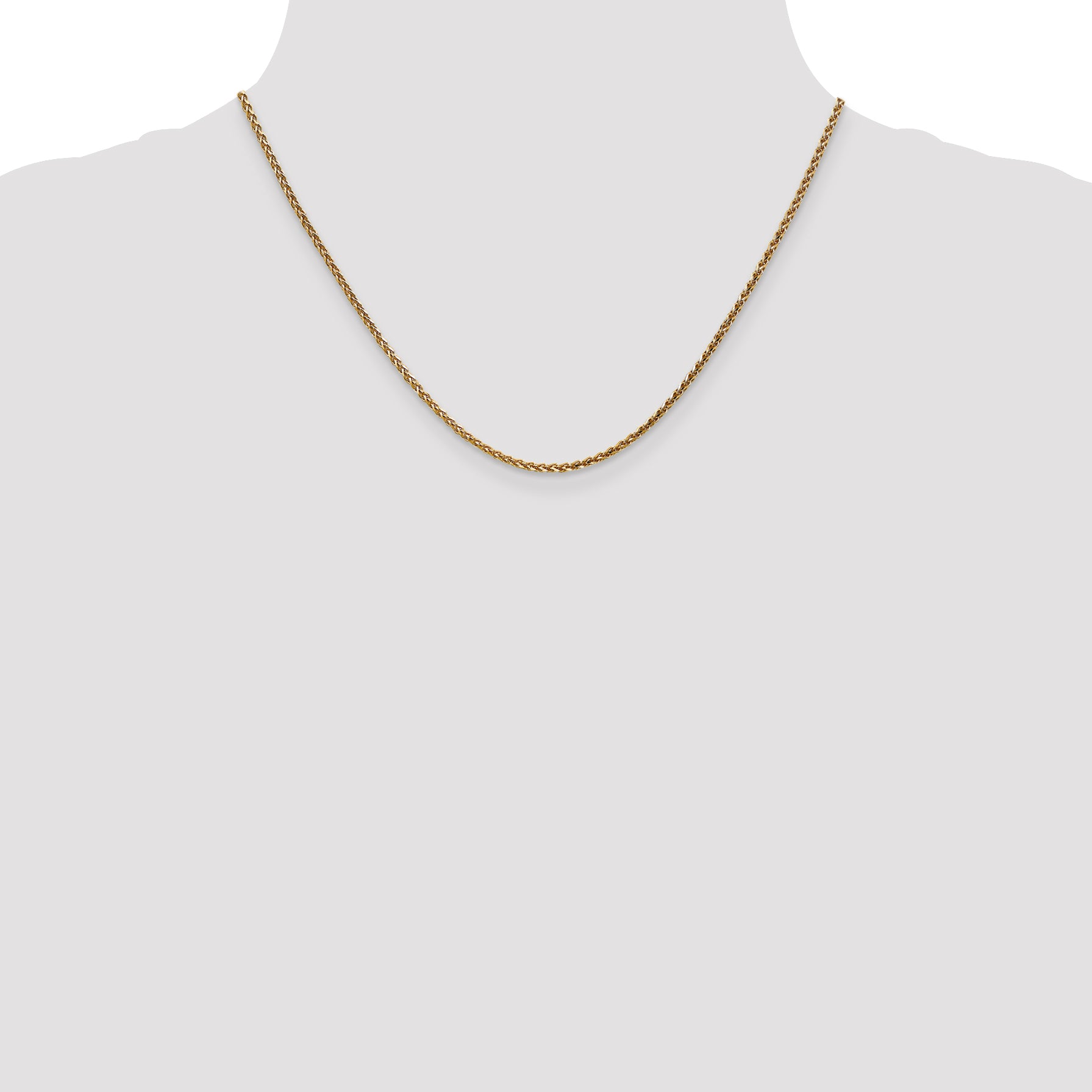 14K Rose Gold 18 inch 2.1mm Diamond-cut Spiga with Lobster Clasp Chain