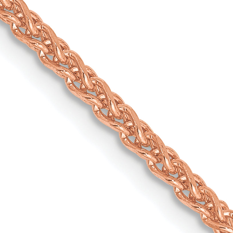 14K Rose Gold 16 inch 2.1mm Diamond-Cut Spiga with Lobster Clasp Chain