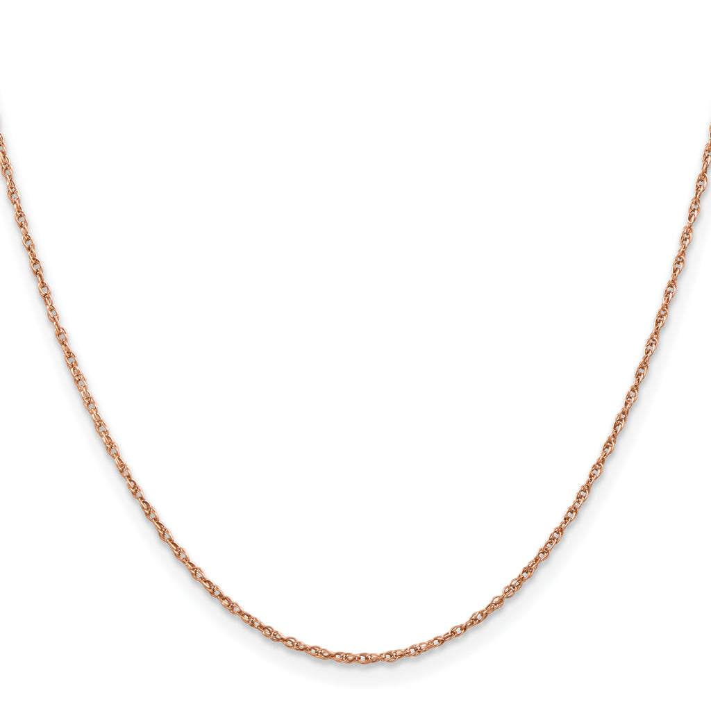14K Rose Gold Solid Rope Chain Necklace 1.15mm
