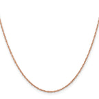 14K Rose Gold Solid Rope Chain Necklace 1.15mm