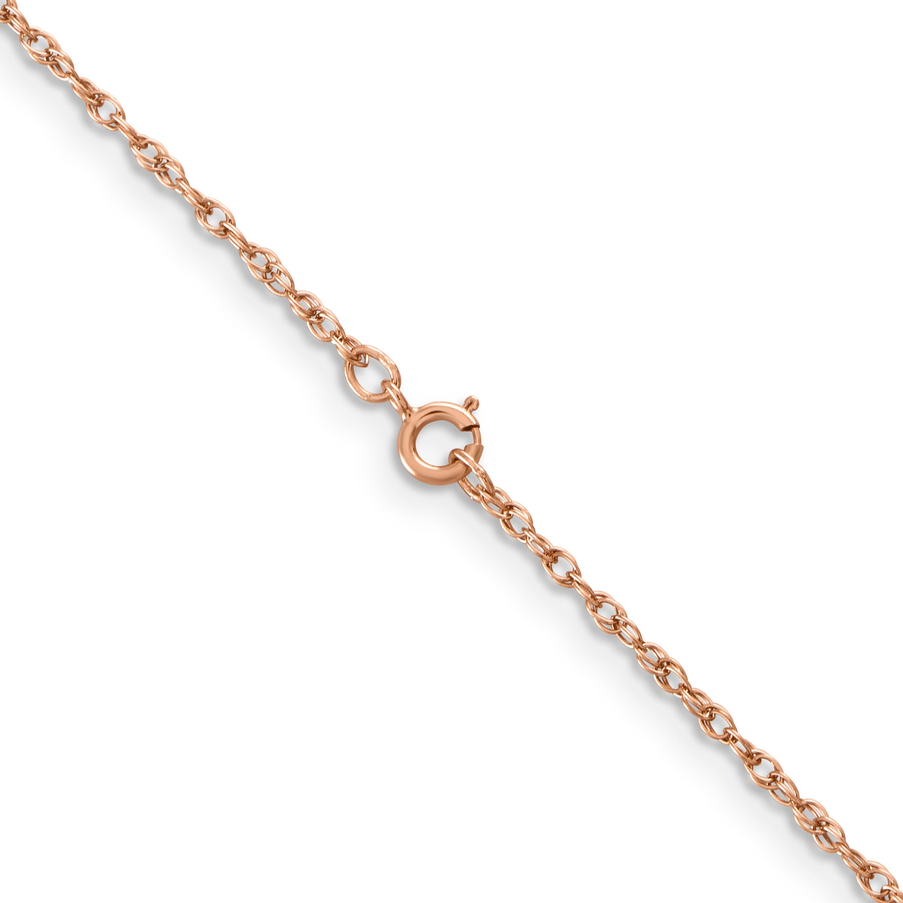 14K Rose Gold Solid Rope Chain Necklace 1.15mm