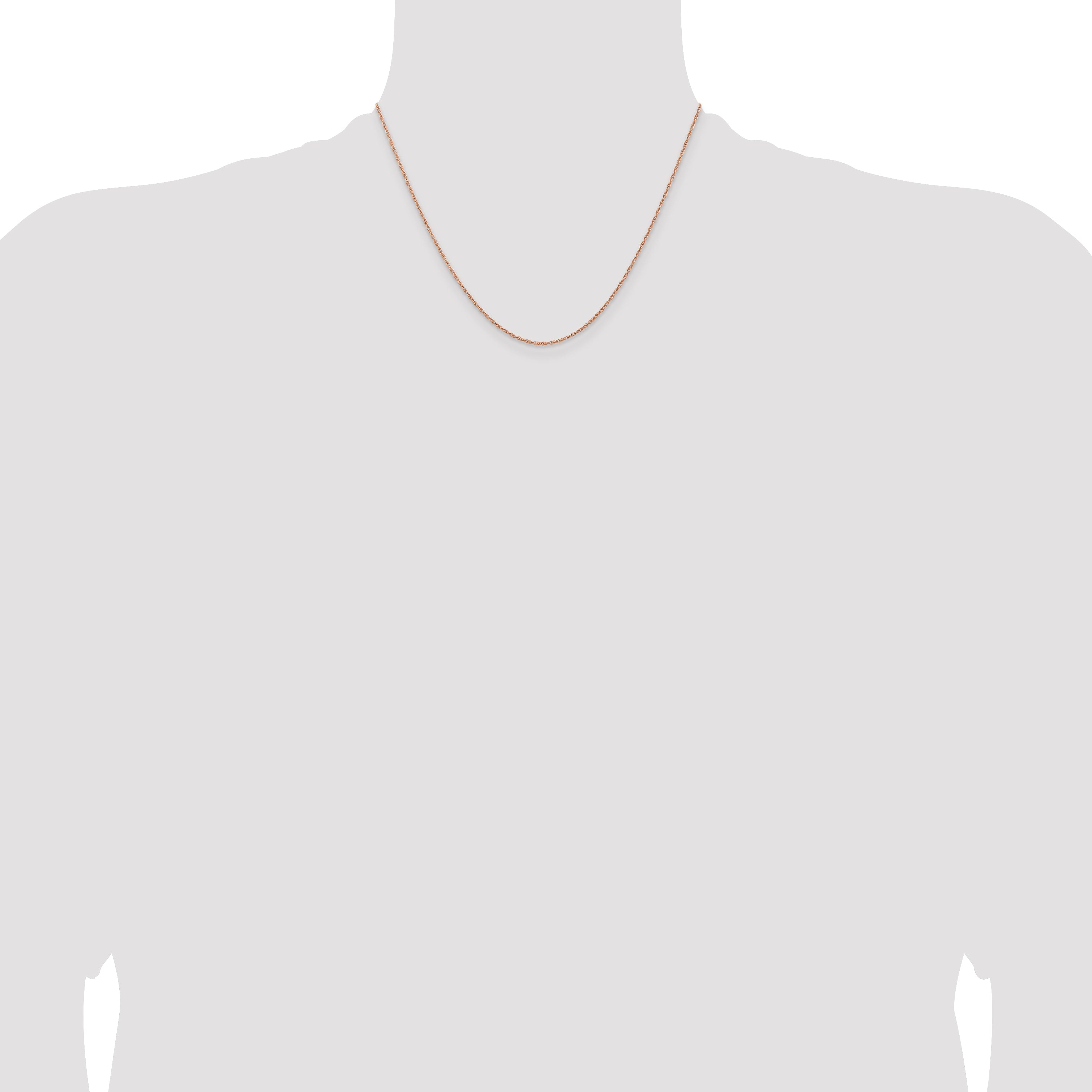 14K Rose Gold 18 inch 1.15mm Baby Rope with Spring Ring Clasp Chain