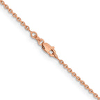 14K Rose Gold 24 inch 1.8mm Diamond-Cut Cable with Lobster Clasp Chain