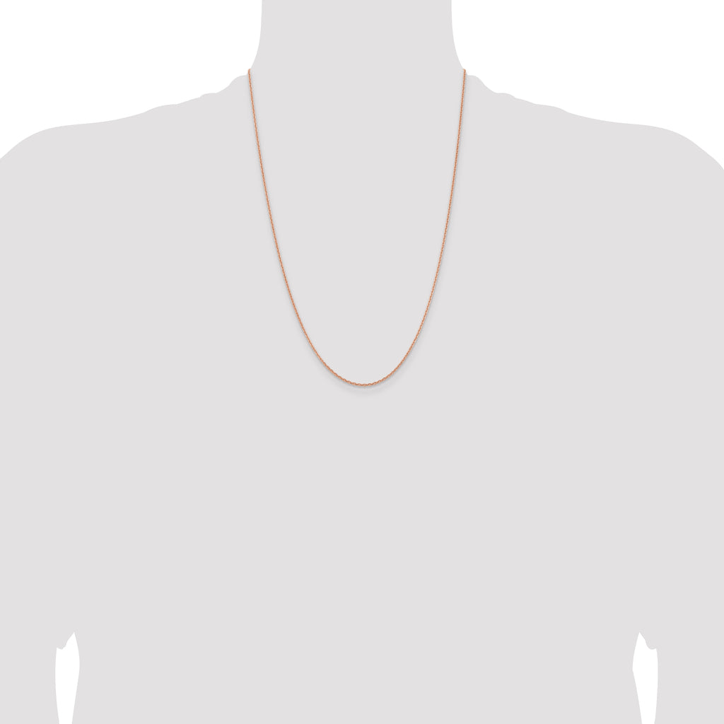 14K Rose Gold 24 inch 1.8mm Diamond-Cut Cable with Lobster Clasp Chain