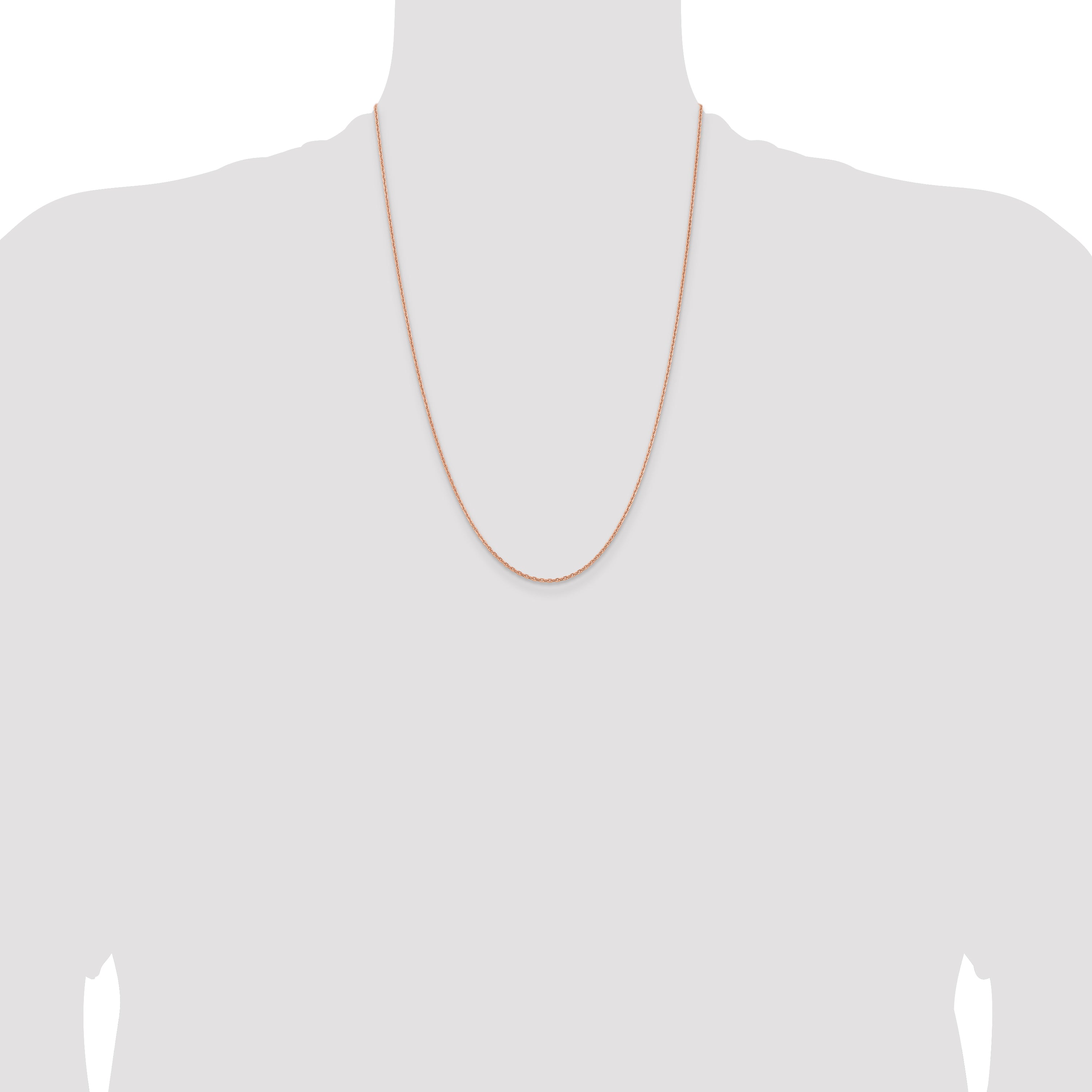 14K Rose Gold 24 inch 1.8mm Diamond-Cut Cable with Lobster Clasp Chain