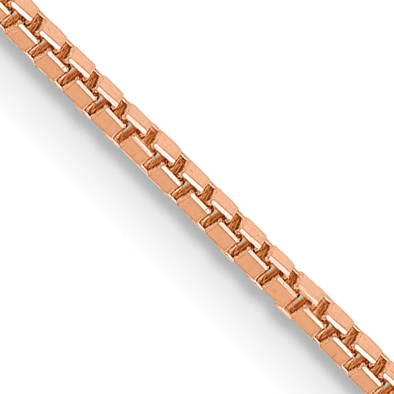 14K Rose Gold Solid Box Chain Necklace 1mm Main image