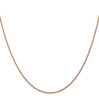 14K Rose Gold Solid Diamond-Cut Wheat Chain Necklace 1.05mm