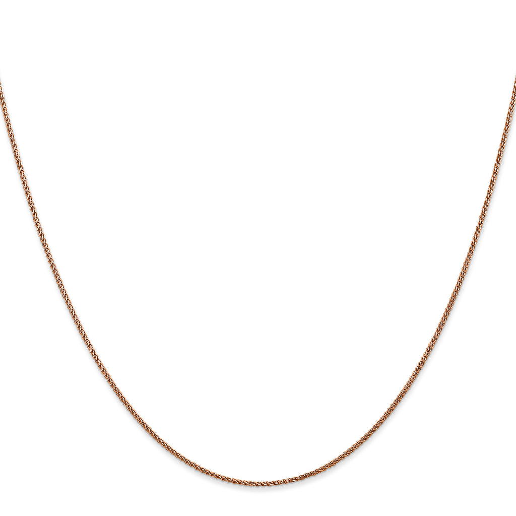 14K Rose Gold 30 inch 1.05mm Diamond-Cut Spiga with Lobster Clasp Chain