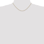 14K Rose Gold Solid Diamond-Cut Wheat Chain Necklace 1.05mm