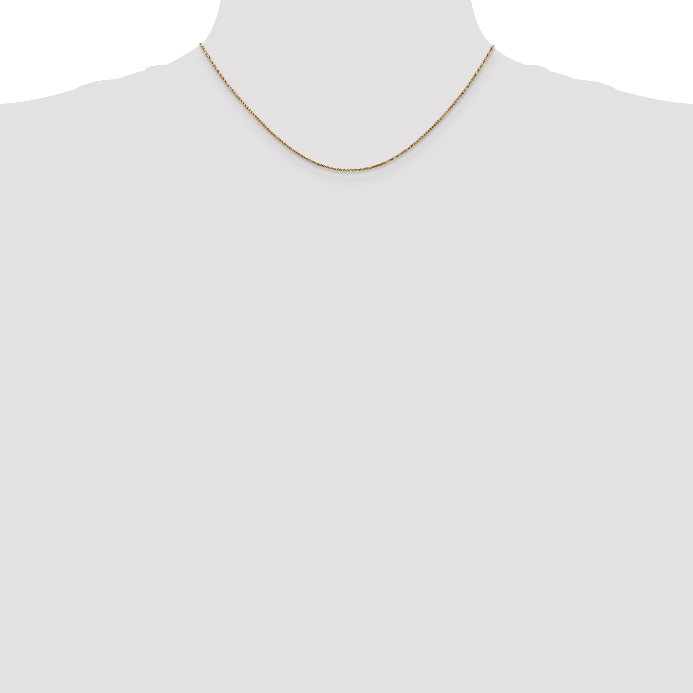 14K Rose Gold Solid Diamond-Cut Wheat Chain Necklace 1.05mm