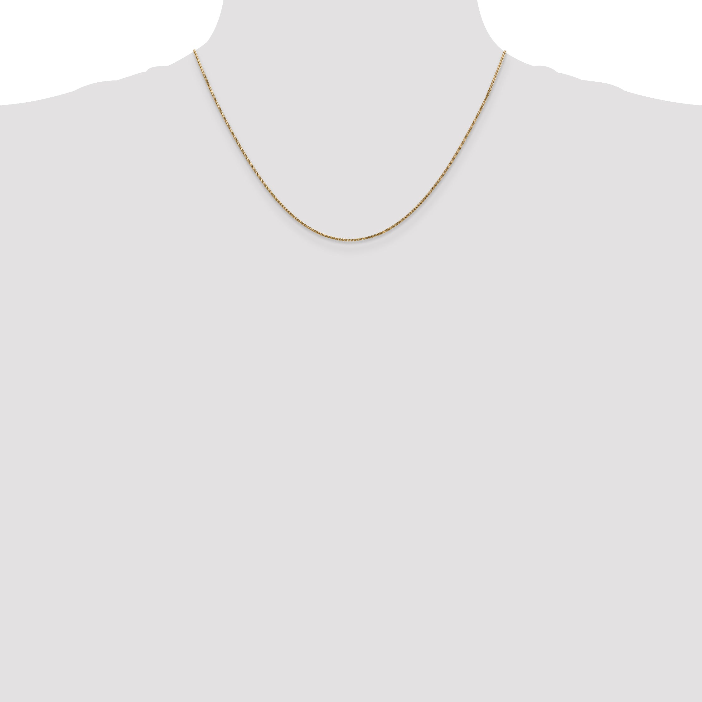 14K Rose Gold 18 inch 1.05mm Diamond-cut Spiga with Lobster Clasp Chain