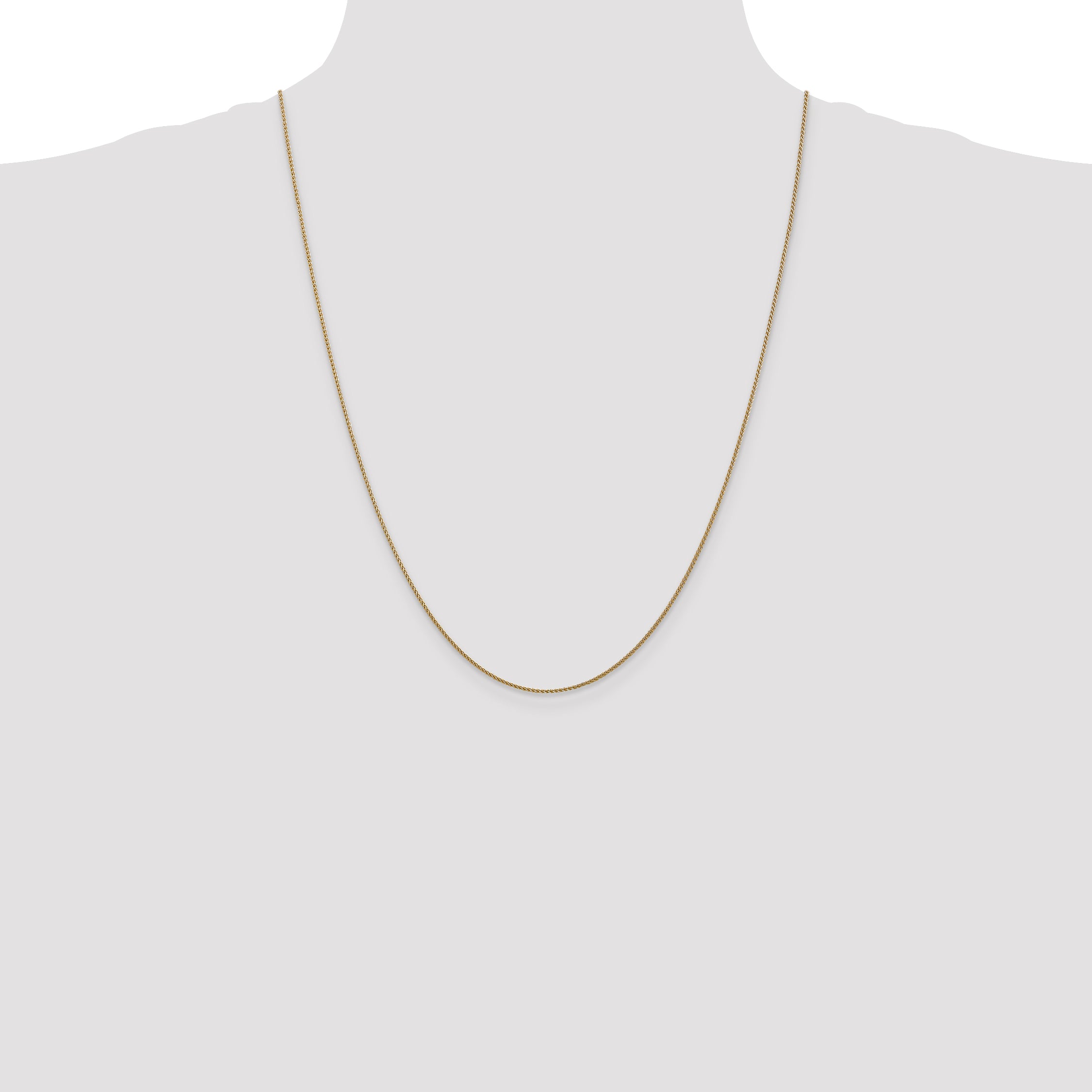 14K Rose Gold 24 inch 1.05mm Diamond-cut Spiga with Lobster Clasp Chain