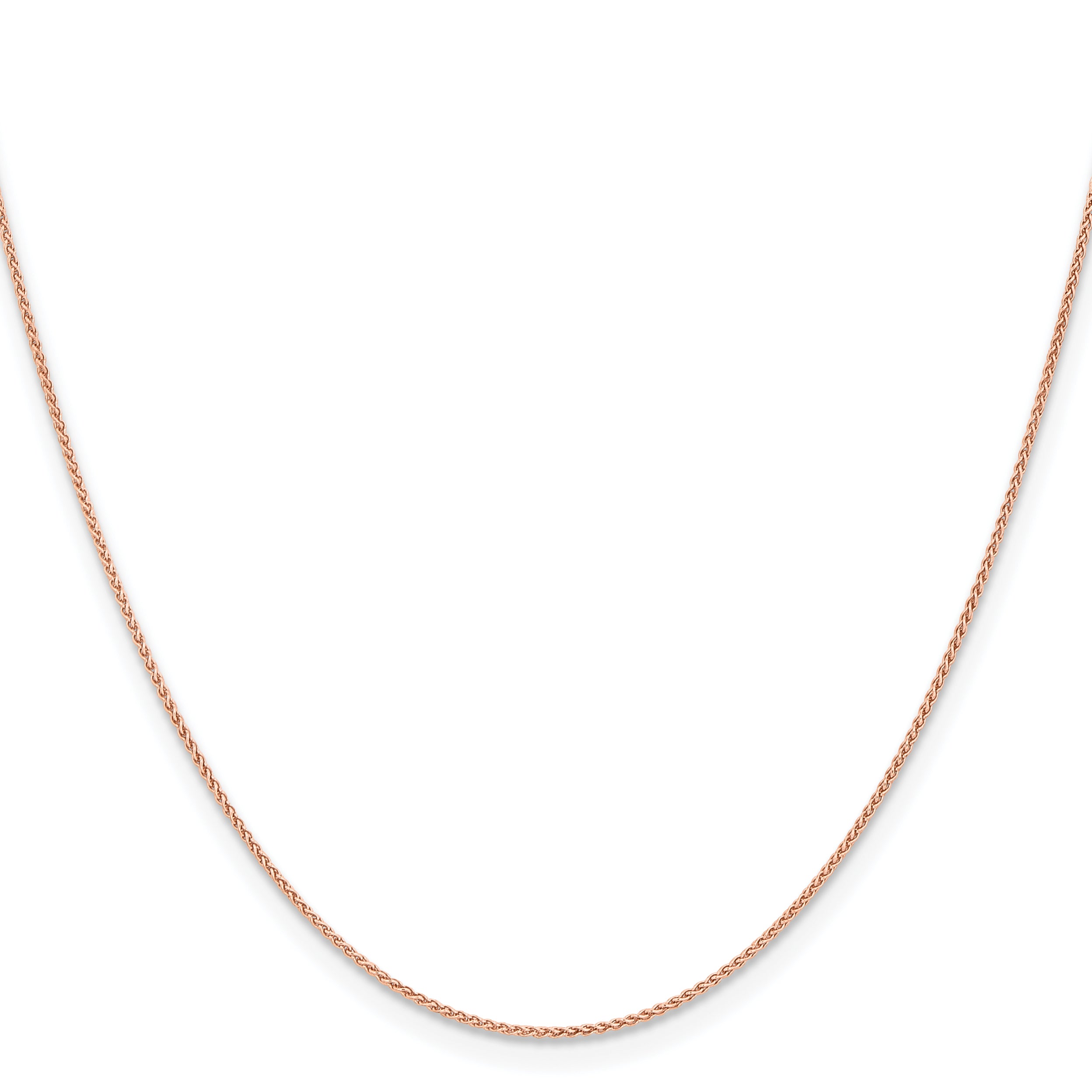 14K Rose Gold Solid Wheat Chain Necklace 1.05mm Secondary image