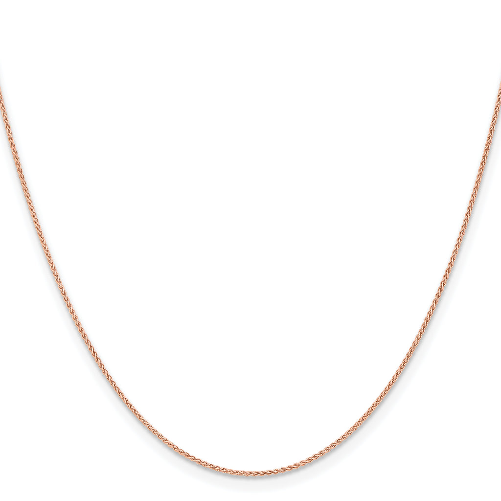 14K Rose Gold 10 inch 1mm Solid Polished Spiga with Lobster Clasp Anklet