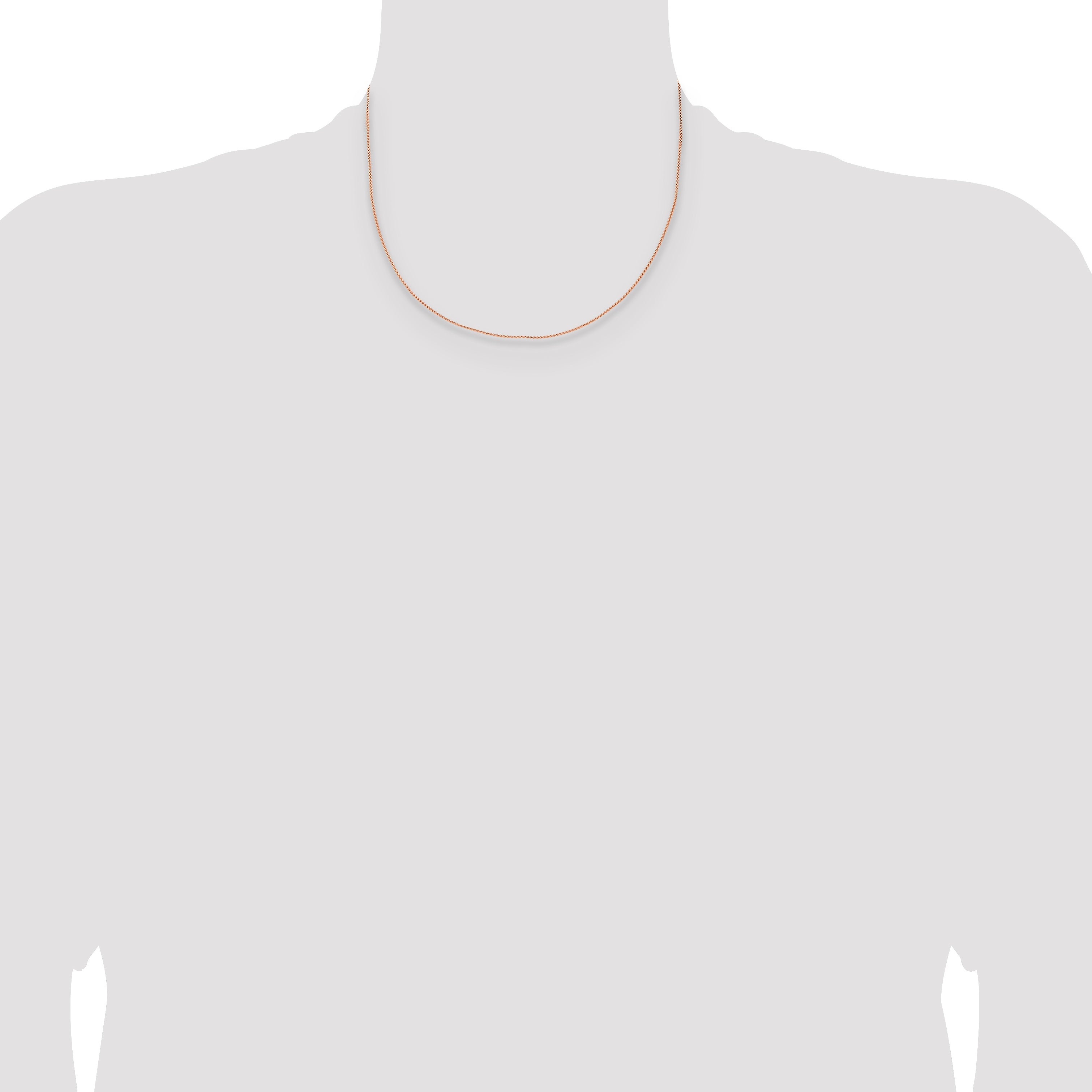 14K Rose Gold 18 inch 1mm Solid Polished Spiga with Lobster Clasp Chain