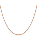 14K Rose Gold Solid Wheat Chain Necklace 1.25mm