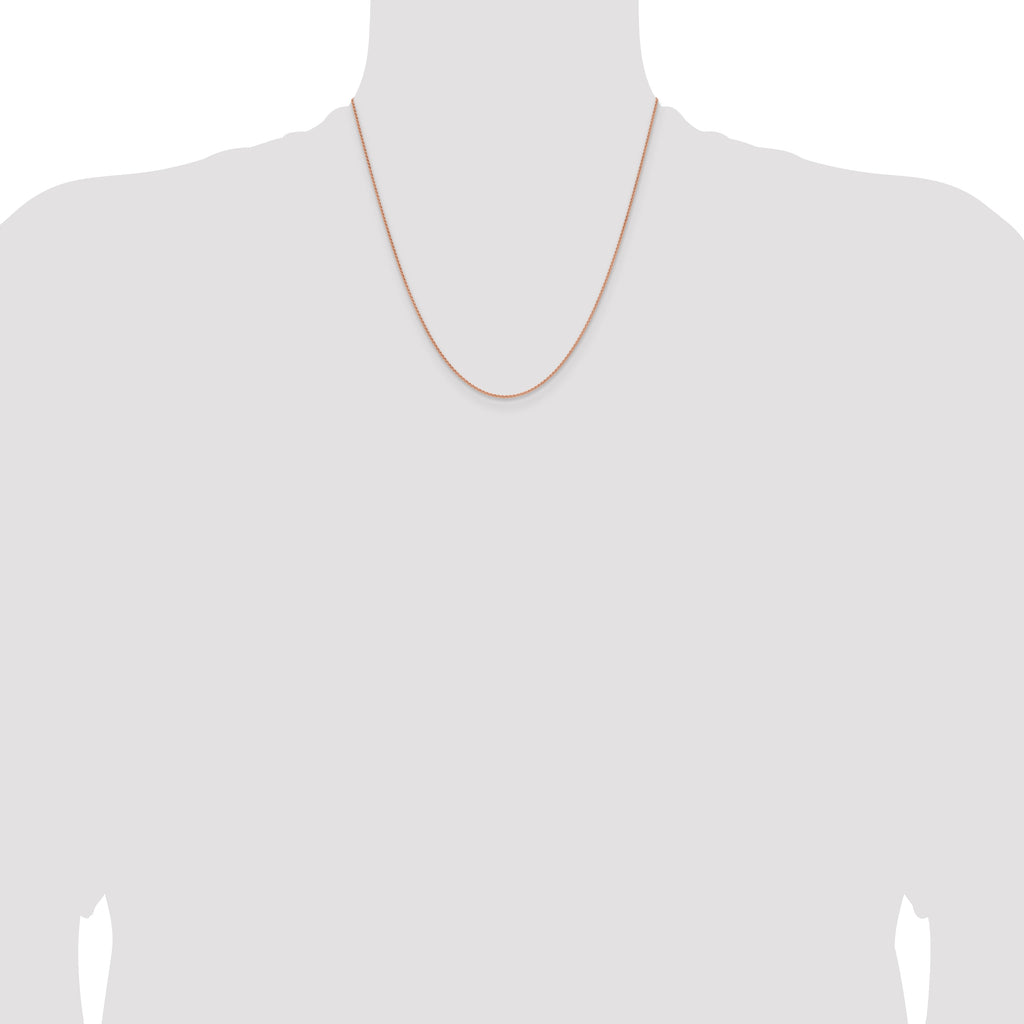 14K Rose Gold Solid Wheat Chain Necklace 1.25mm