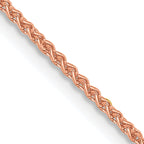14K Rose Gold Solid Wheat Chain Necklace 1.25mm