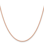 14K Rose Gold Solid Wheat Chain Necklace 1.7mm