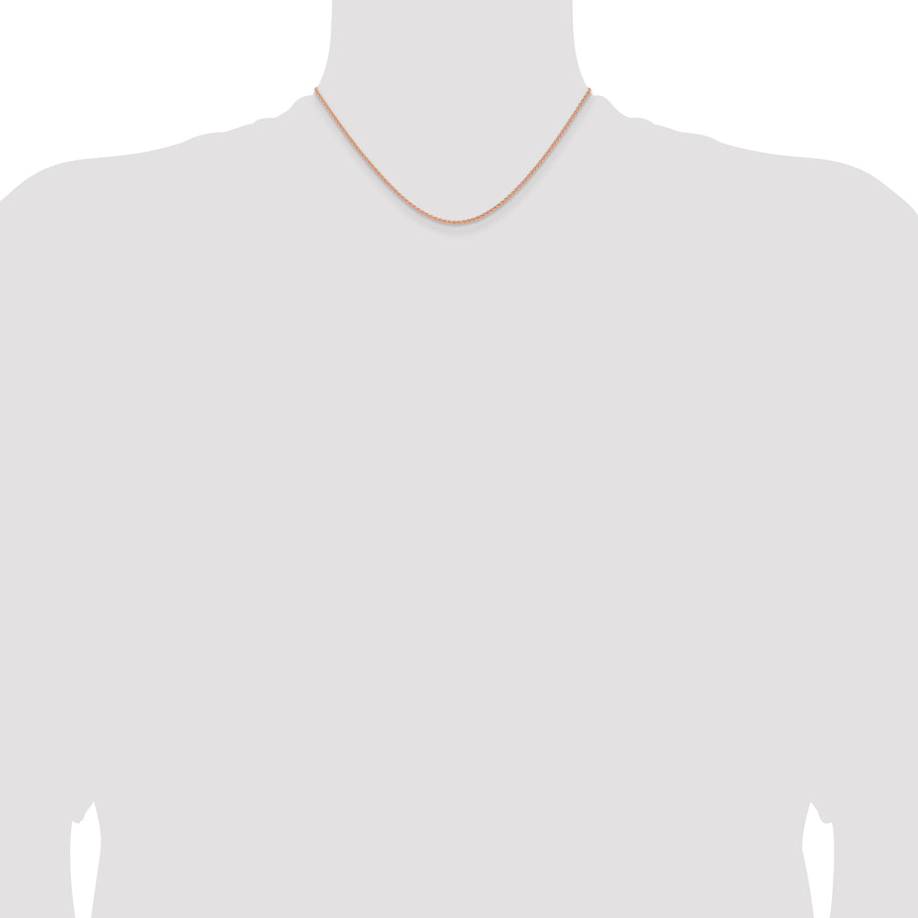 14K Rose Gold Solid Wheat Chain Necklace 1.7mm