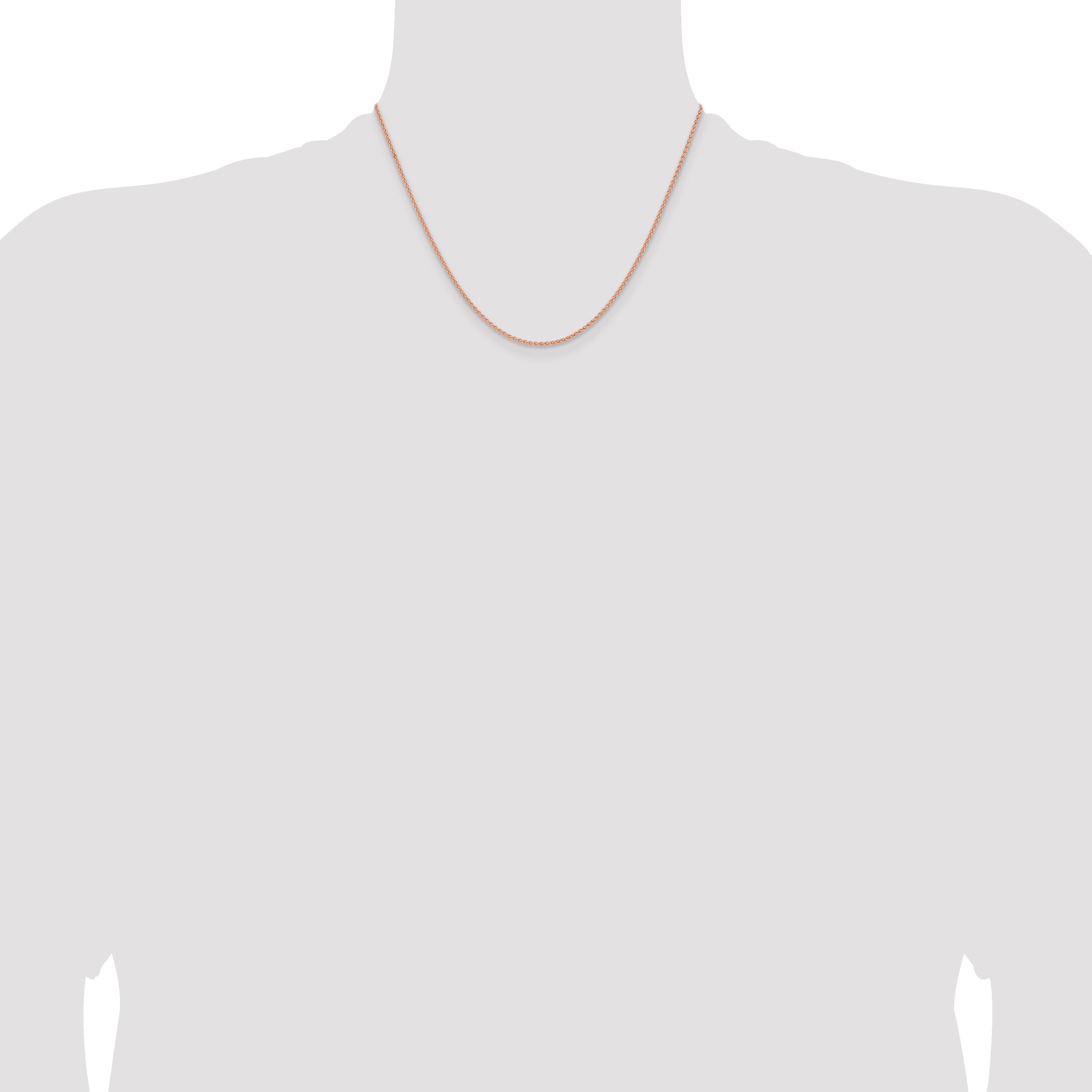 14K Rose Gold 18 inch 1.7mm Solid Polished Spiga with Lobster Clasp Chain