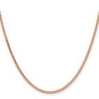 14K Rose Gold Solid Wheat Chain Necklace 2.1mm