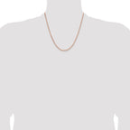 14K Rose Gold Solid Wheat Chain Necklace 2.1mm