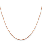 14K Rose Gold Solid Box Chain Necklace 0.95mm