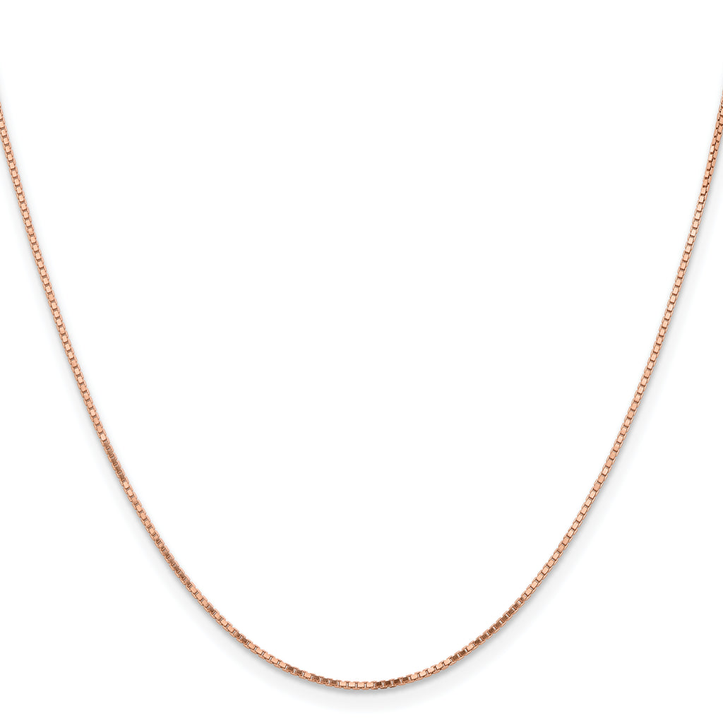 14K Rose Gold 7 inch .95mm Box Link with Lobster Clasp Bracelet
