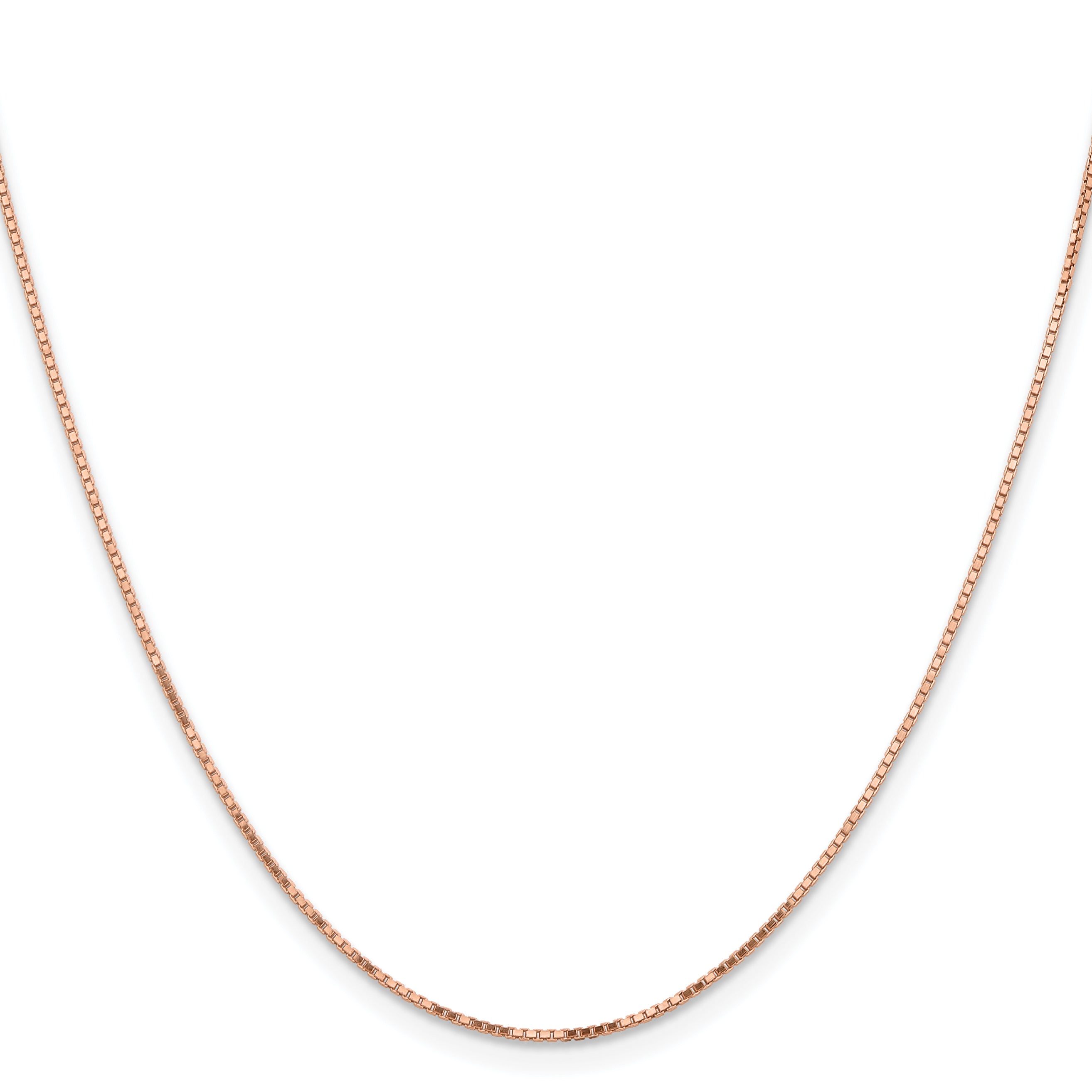 14K Rose Gold 7 inch .95mm Box Link with Lobster Clasp Bracelet