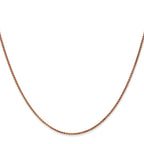 14K Rose Gold Solid Diamond-Cut Wheat Chain Necklace 1.25mm