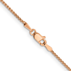 14K Rose Gold 24 inch 1.25mm Diamond-cut Spiga with Lobster Clasp Chain