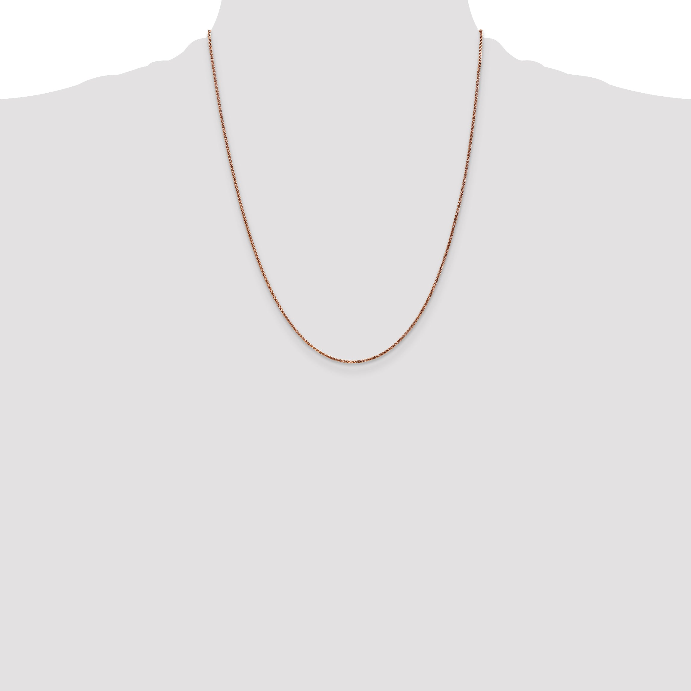 14K Rose Gold 22 inch 1.25mm Diamond-cut Spiga with Lobster Clasp Chain