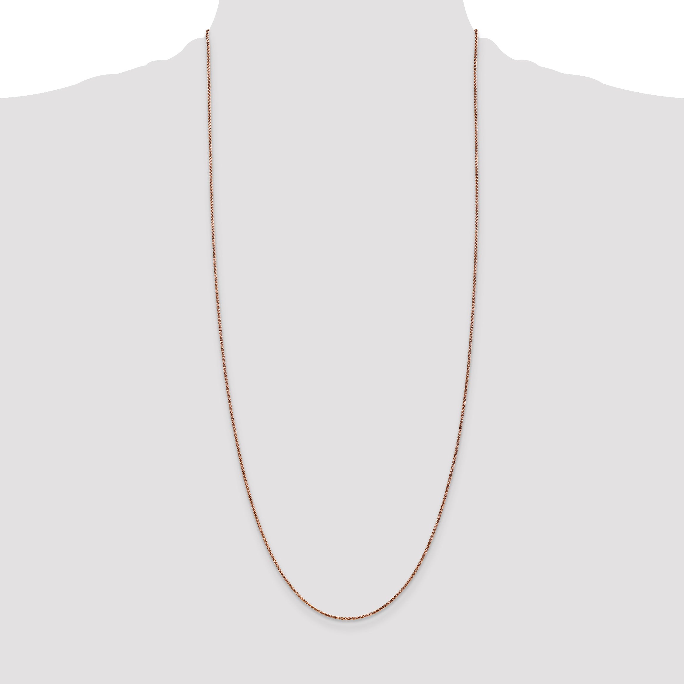 14K Rose Gold 30 inch 1.25mm Diamond-Cut Spiga with Lobster Clasp Chain