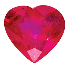 Ruby AA Quality 4mm Heart