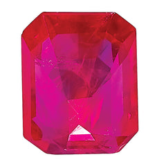 Ruby A Quality 6x4mm Emerald Cut