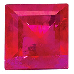 Ruby AA Quality 4mm Square Step-Cut