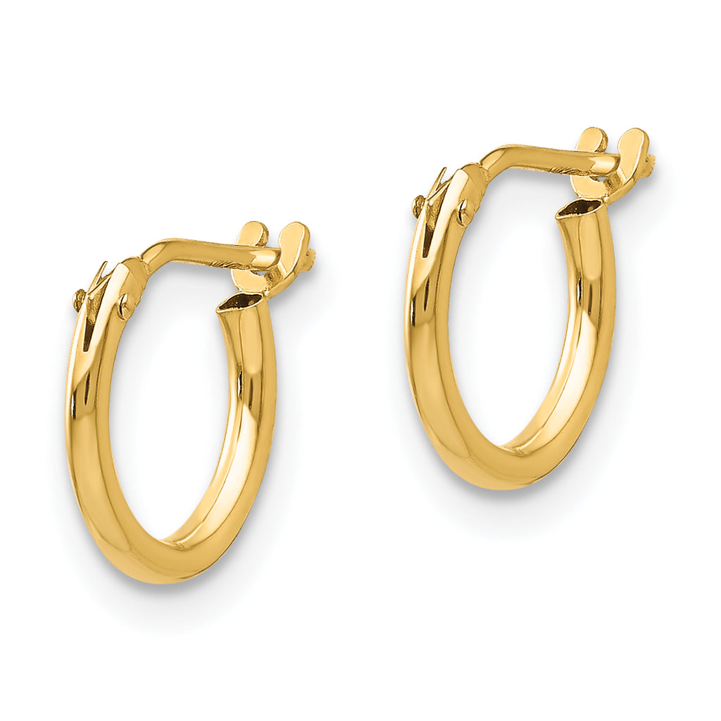 14k Madi K 1.25x8mm Half Hoop Earrings