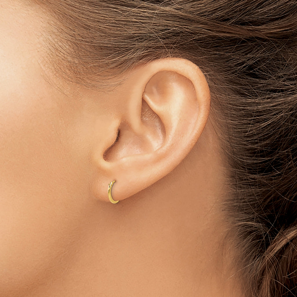 14k Madi K 1.25x8mm Half Hoop Earrings