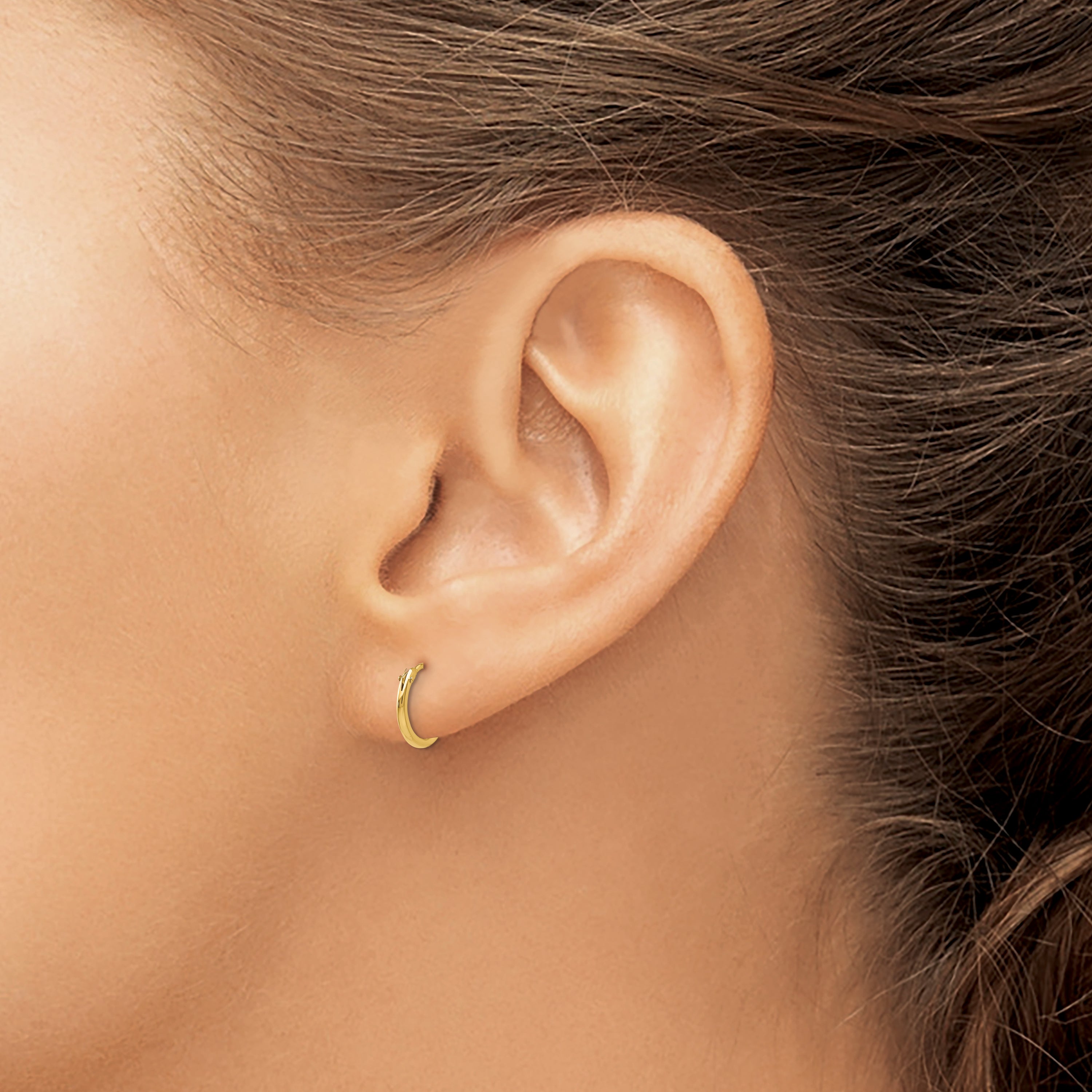 14k Madi K 1.25x8mm Half Hoop Earrings