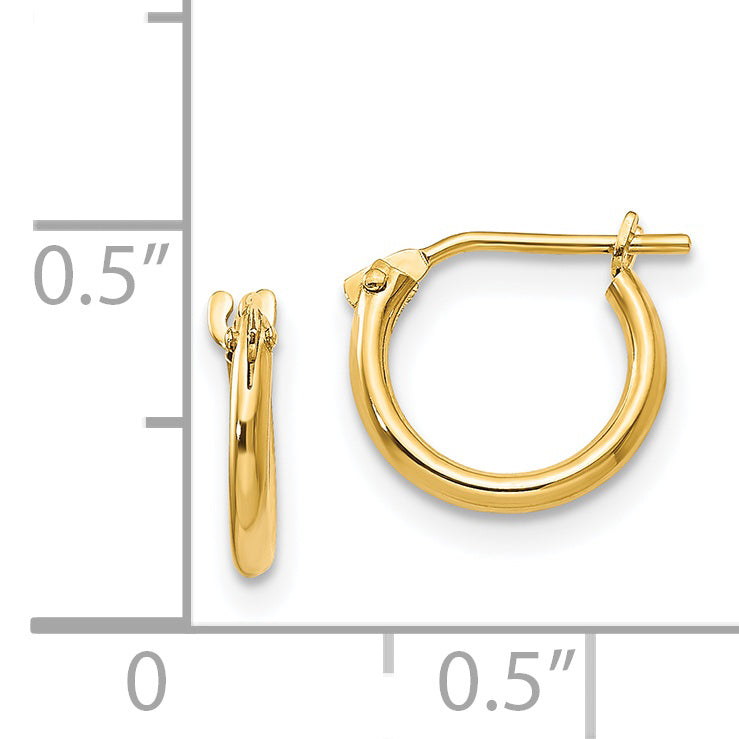 14k Madi K 1.25x8mm Half Hoop Earrings