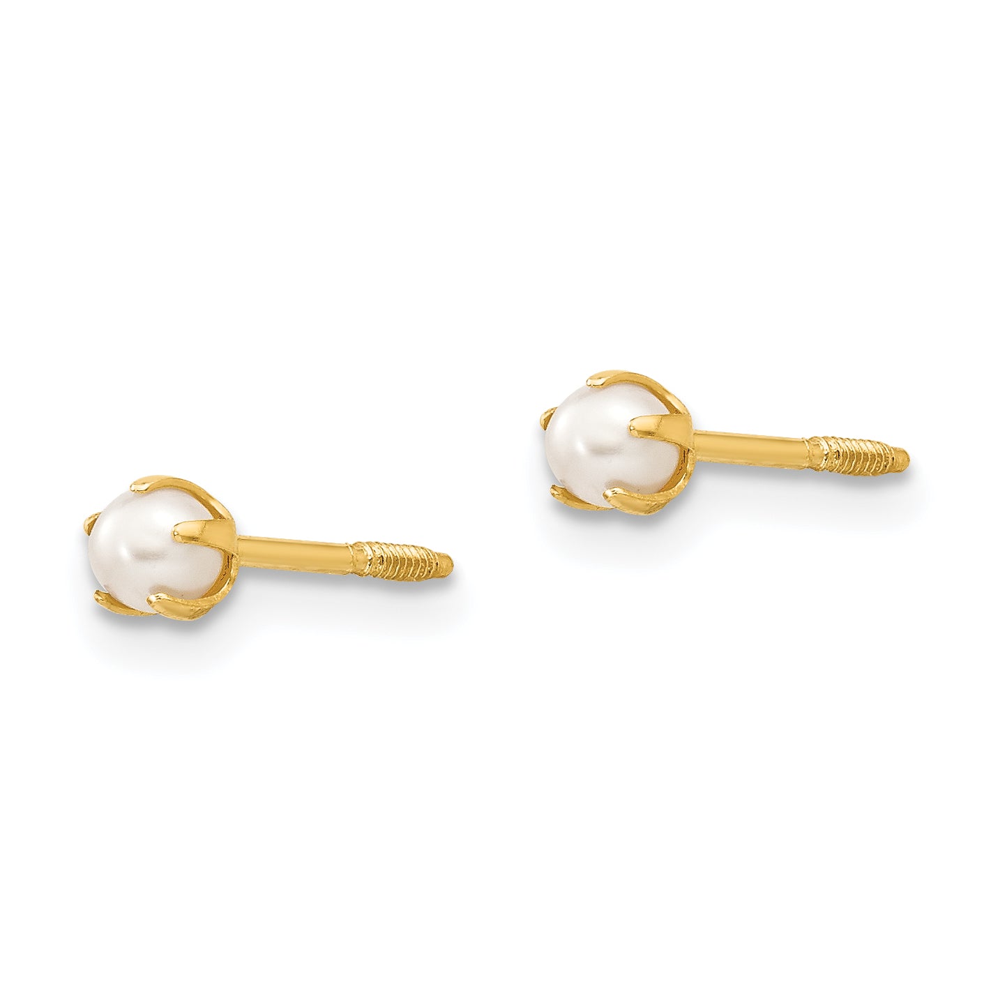 14k Madi K Reversible 2-3mm White Round Freshwater Cultured Pearl and Bead Screwback Post Earrings Secondary image