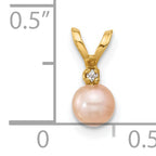 14k Madi K 4-5mm Pink Near-Round Freshwater Cultured Pearl and CZ Pendant