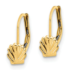 14K Madi K Polished Sea Shell Leverback Earrings